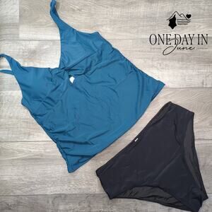 Zaful Plus Size Cross Front Keyhole Tankini Swimsuit Size 2XL